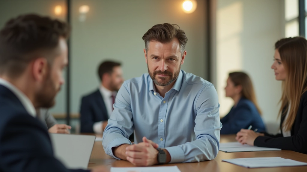 Educador financiero presentando conceptos de ahorro en sala de reuniones