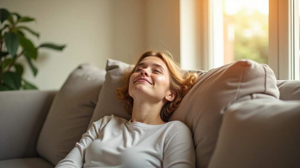 Persona disfrutando de tranquilidad financiera en su hogar