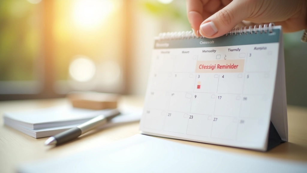 Calendario con recordatorio de transferencia bancaria automática marcado